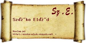 Szőke Előd névjegykártya